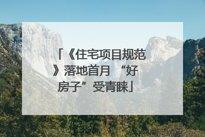 《住宅项目规范》落地首月 “好房子”受青睐