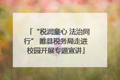 “税润童心 法治同行” 睢县税务局走进校园开展专题宣讲
