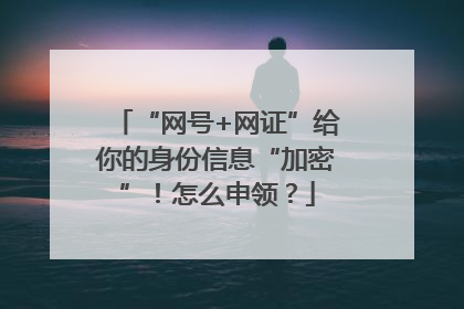 “网号+网证”给你的身份信息“加密”！怎么申领？
