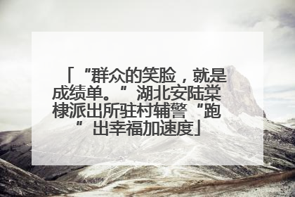 “群众的笑脸，就是成绩单。”湖北安陆棠棣派出所驻村辅警“跑”出幸福加速度