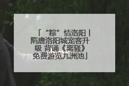 “粽”情洛阳丨隋唐洛阳城宠客升级 背诵《离骚》免费游览九洲池
