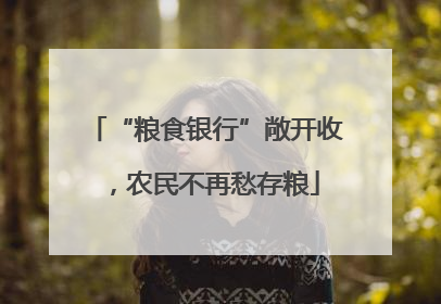 “粮食银行”敞开收，农民不再愁存粮