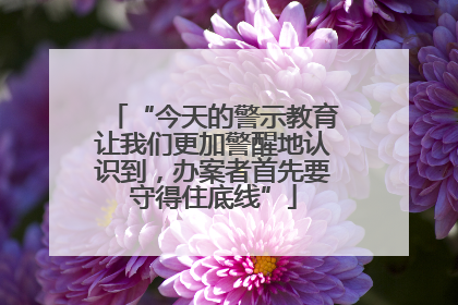 “今天的警示教育让我们更加警醒地认识到，办案者首先要守得住底线”