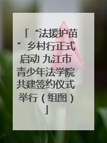 “法援护苗”乡村行正式启动 九江市青少年法学院共建签约仪式举行（组图）