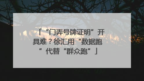 “门弄号牌证明”开具难？徐汇用“数据跑”代替“群众跑”