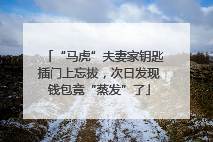 “马虎”夫妻家钥匙插门上忘拔，次日发现钱包竟“蒸发”了