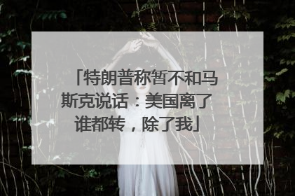 特朗普称暂不和马斯克说话：美国离了谁都转，除了我
