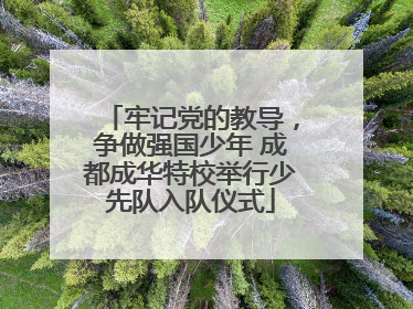 牢记党的教导，争做强国少年 成都成华特校举行少先队入队仪式