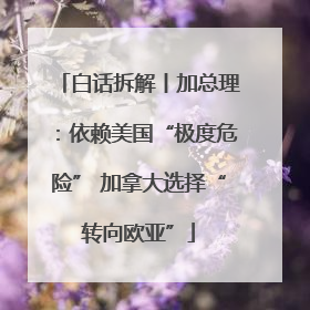 白话拆解丨加总理：依赖美国“极度危险” 加拿大选择“转向欧亚”