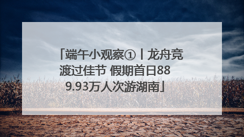 端午小观察①丨龙舟竞渡过佳节 假期首日889.93万人次游湖南