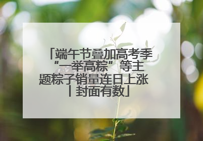 端午节叠加高考季 “一举高粽”等主题粽子销量连日上涨丨封面有数