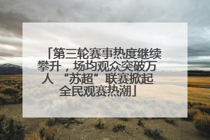 第三轮赛事热度继续攀升，场均观众突破万人 “苏超”联赛掀起全民观赛热潮