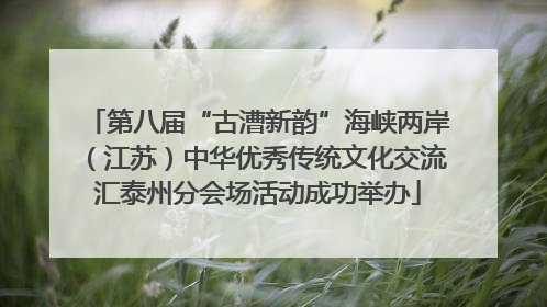 第八届“古漕新韵”海峡两岸（江苏）中华优秀传统文化交流汇泰州分会场活动成功举办