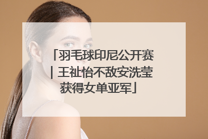 羽毛球印尼公开赛｜王祉怡不敌安洗莹 获得女单亚军