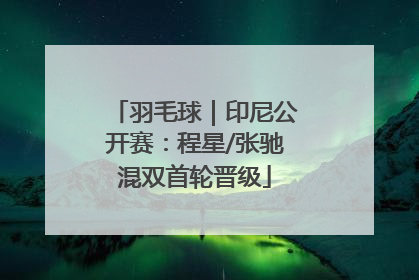 羽毛球｜印尼公开赛：程星/张驰混双首轮晋级