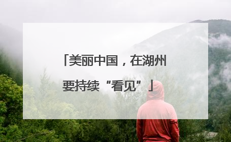 美丽中国，在湖州要持续“看见”