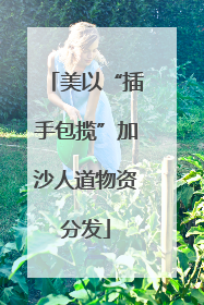 美以“插手包揽”加沙人道物资分发