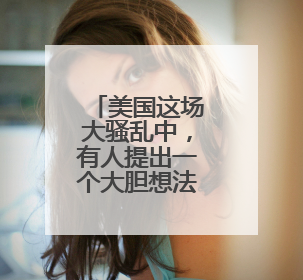 美国这场大骚乱中，有人提出一个大胆想法！
