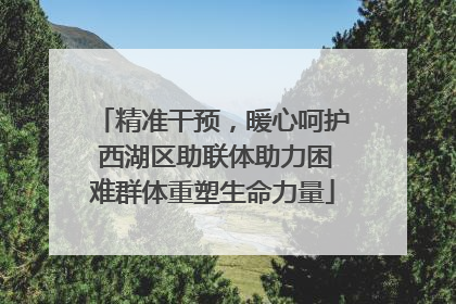 精准干预，暖心呵护 西湖区助联体助力困难群体重塑生命力量