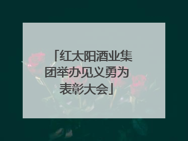 红太阳酒业集团举办见义勇为表彰大会