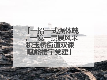 一招一式强体魄，一镜一景展风采 积玉桥街道双课赋能楼宇党建