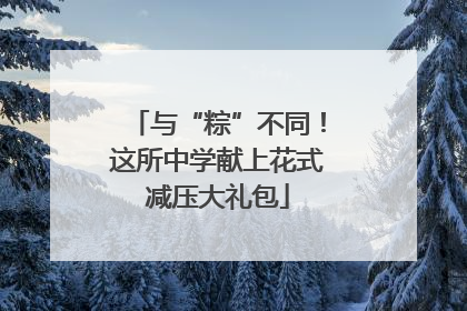 与“粽”不同！这所中学献上花式减压大礼包