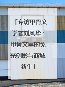 专访甲骨文学者刘风华：甲骨文里的戈光剑影与商城新生