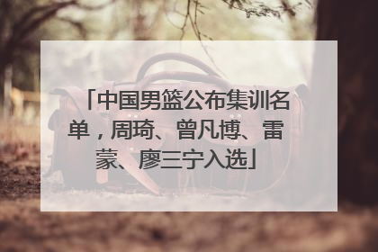 中国男篮公布集训名单，周琦、曾凡博、雷蒙、廖三宁入选