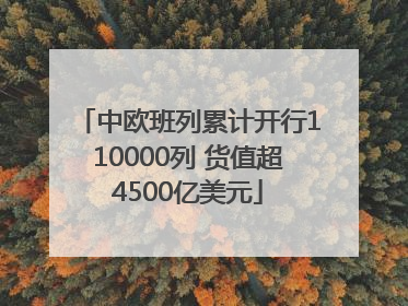 中欧班列累计开行110000列 货值超4500亿美元