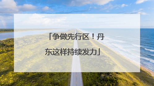 争做先行区！丹东这样持续发力