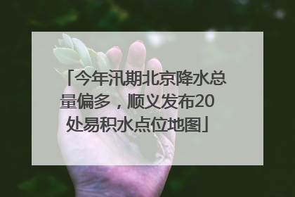 今年汛期北京降水总量偏多，顺义发布20处易积水点位地图