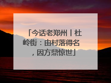 今话老郑州丨杜岭街：由村落得名，因方鼎惊世