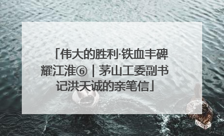 伟大的胜利·铁血丰碑耀江淮⑥｜茅山工委副书记洪天诚的亲笔信
