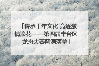 传承千年文化 竞逐激情浪花——第四届丰台区龙舟大赛圆满落幕