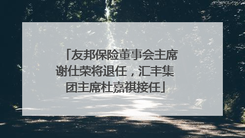 友邦保险董事会主席谢仕荣将退任，汇丰集团主席杜嘉祺接任