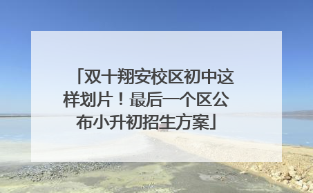 双十翔安校区初中这样划片！最后一个区公布小升初招生方案