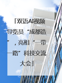 双语AI视频导览员“成都造”，亮相“一带一路”科技交流大会