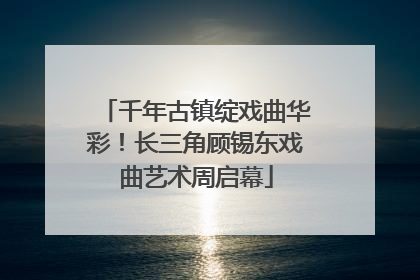 千年古镇绽戏曲华彩！长三角顾锡东戏曲艺术周启幕