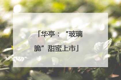 华亭：“玻璃脆”甜蜜上市