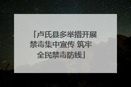 卢氏县多举措开展禁毒集中宣传 筑牢全民禁毒防线