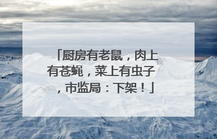厨房有老鼠，肉上有苍蝇，菜上有虫子，市监局：下架！