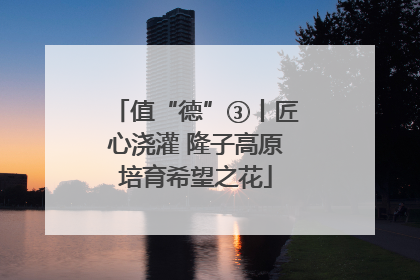 值“德”③丨匠心浇灌 隆子高原培育希望之花