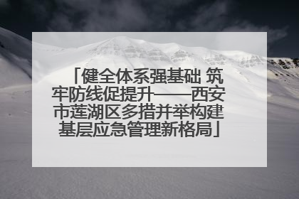 健全体系强基础 筑牢防线促提升——西安市莲湖区多措并举构建基层应急管理新格局