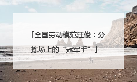 全国劳动模范汪俊：分拣场上的“冠军手”