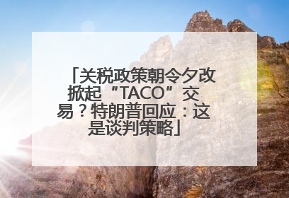 关税政策朝令夕改掀起“TACO”交易？特朗普回应：这是谈判策略