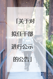 关于对拟任干部进行公示的公告