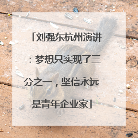 刘强东杭州演讲：梦想只实现了三分之一，坚信永远是青年企业家