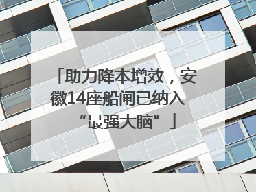 助力降本增效，安徽14座船闸已纳入“最强大脑”