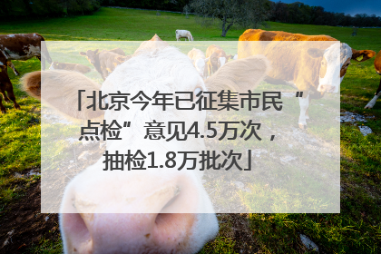 北京今年已征集市民“点检”意见4.5万次，抽检1.8万批次