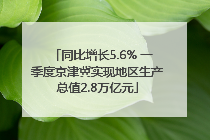 同比增长5.6% 一季度京津冀实现地区生产总值2.8万亿元